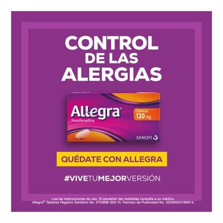 Antihistamínico Allegra 10 tabletas 120 mg image number 5