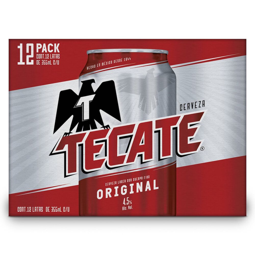 Cerveza Tecate Original Lata 12 Pack 355 ml image number 1