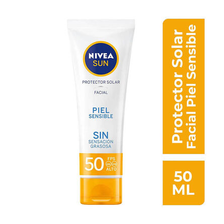 Protector Solar Facial Nivea Sun para Piel Sensible FPS 50+ 50 ml image number 1
