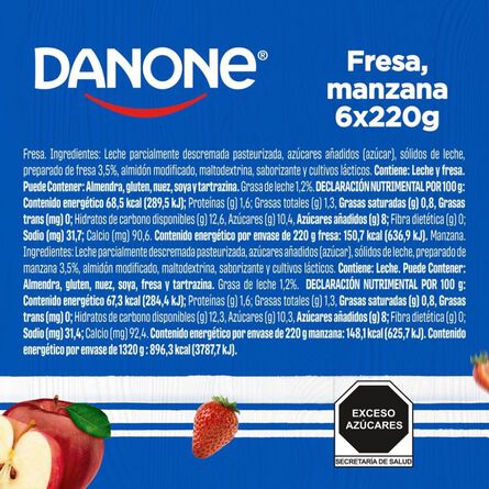 Yoghurt Danone Bebible con Fresa y Manzana 6 piezas de 220 gr c/u image number 7
