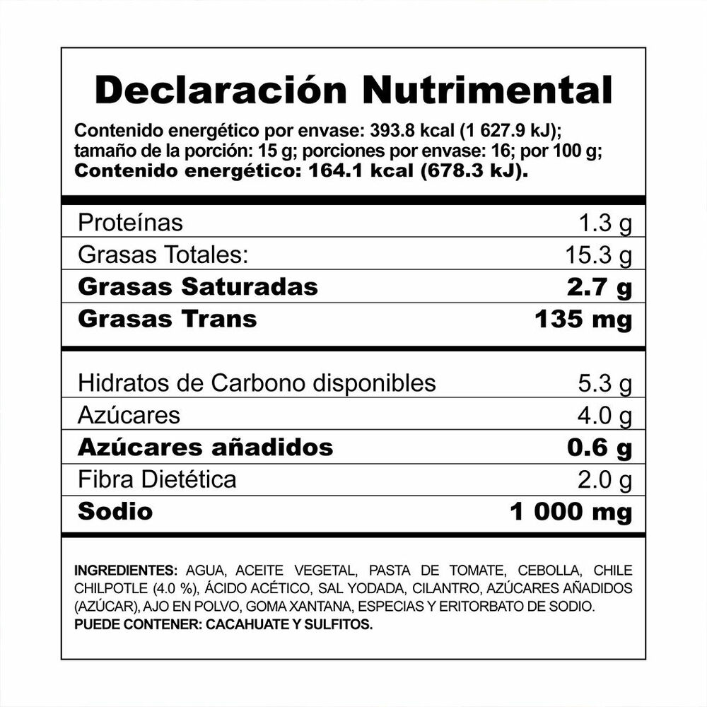 Salsa de cacahuate Herdez picante cremosa 240 g image number 1