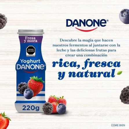 Yoghurt Danone Fresa y Moras Bebible 240g image number 3