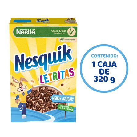 Cereal Nestlé Nesquik Letritas Sabor Chocolate Caja 320 Gr image number 1