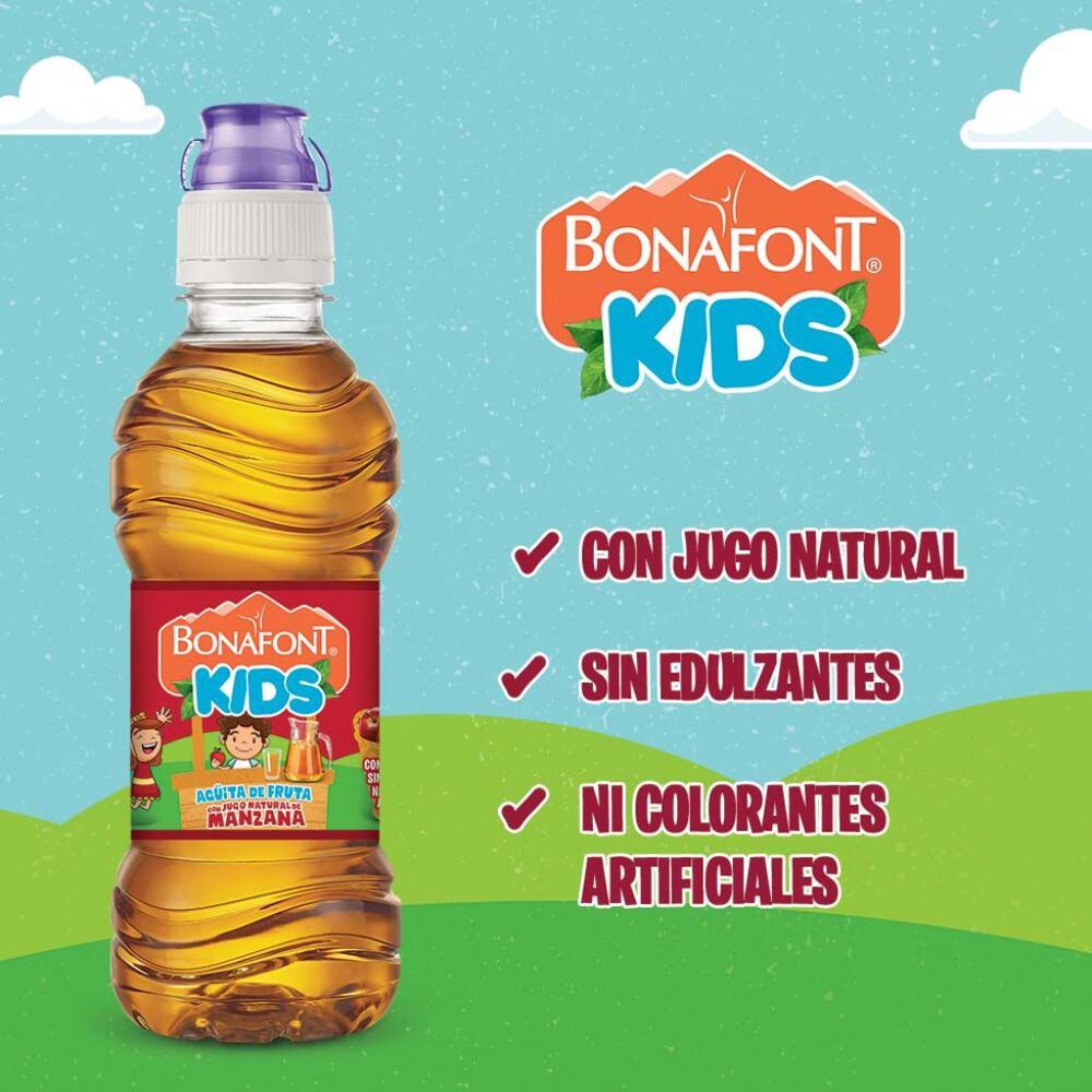 Agua Bonafont Kids Con Jugo Natural De Manzana 1 Paquete Con 6 Pzas De 300 Ml image number 3
