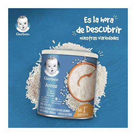 Cereal Infantil Gerber Para Lactantes Arroz 270g image number 6