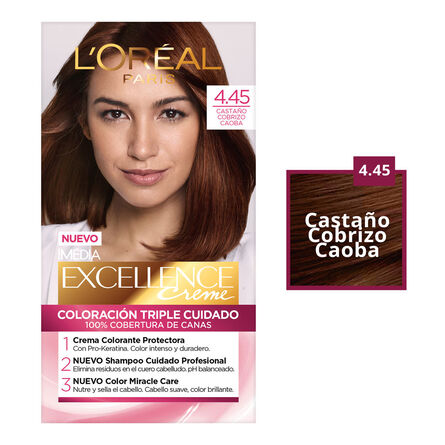 Tinte Imédia Excellence de L'Oréal Paris 4.45 Castaño Cobrizo Caoba image number 3