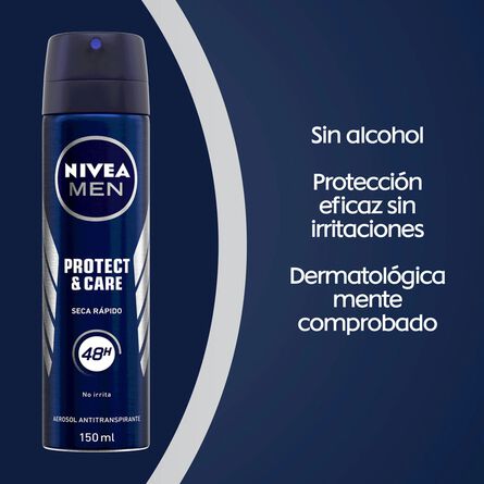 Desodorante Sin Alcohol Nivea Men Protect & Care en Spray 150 ml image number 5