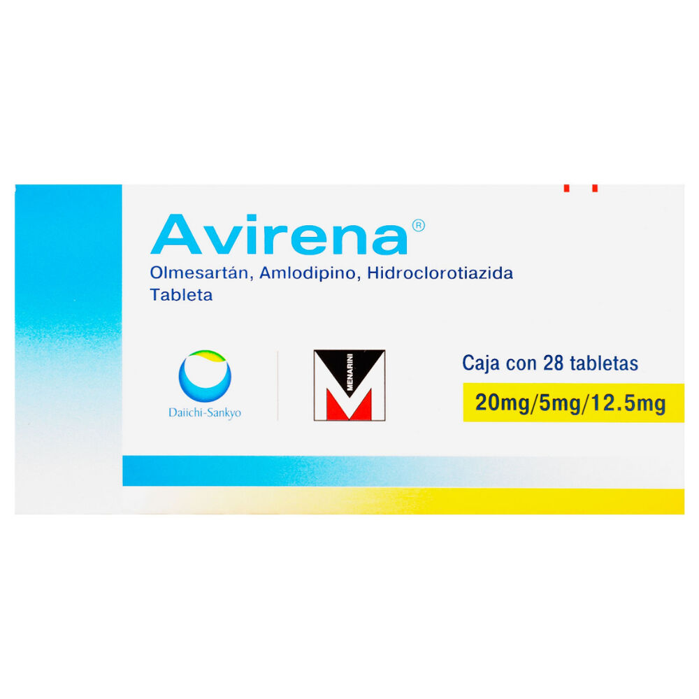 Avirena Olmesartan 20 mg/5 mg/12.5 mg 28 Tabletas image number 0