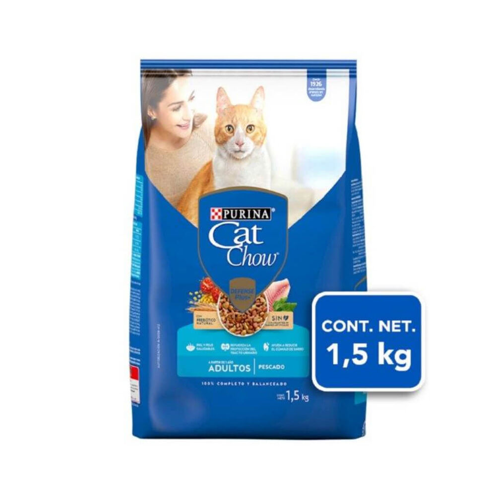 Purina Cat Chow Defense Plus Alimento seco para gatos adultos sabor pescado, bulto de 1.5kg image number 0