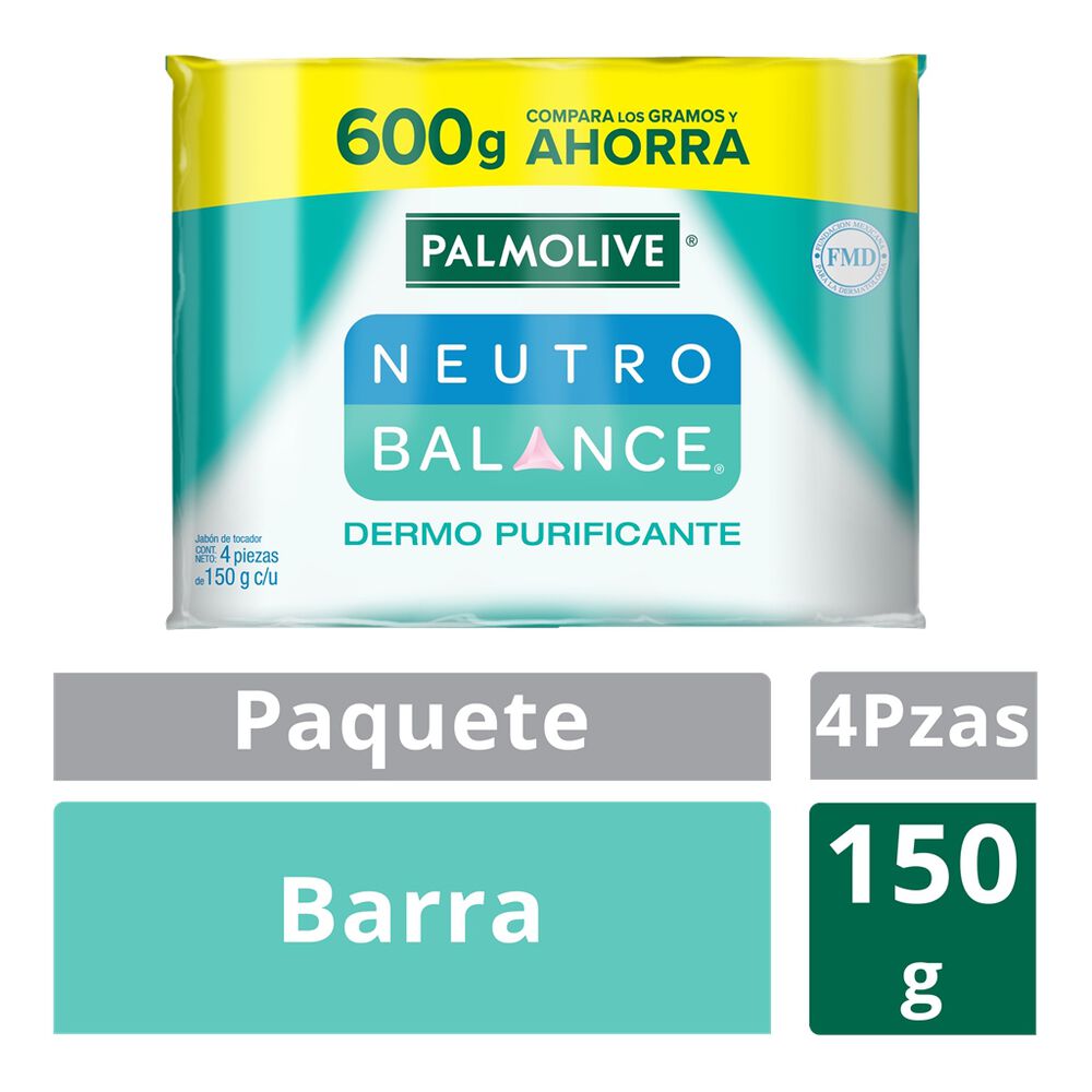 Jabón en Barra Palmolive Neutro Balance Dermo Purificante 4 pzas 150 g image number 7