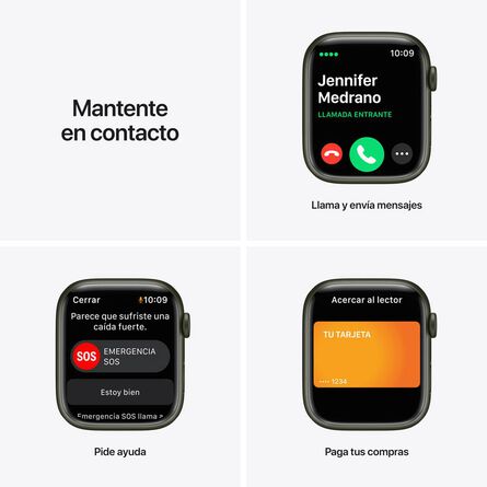 Apple Watch Series 7 MKJ93LZ/A Aluminio 45mm Verde image number 4