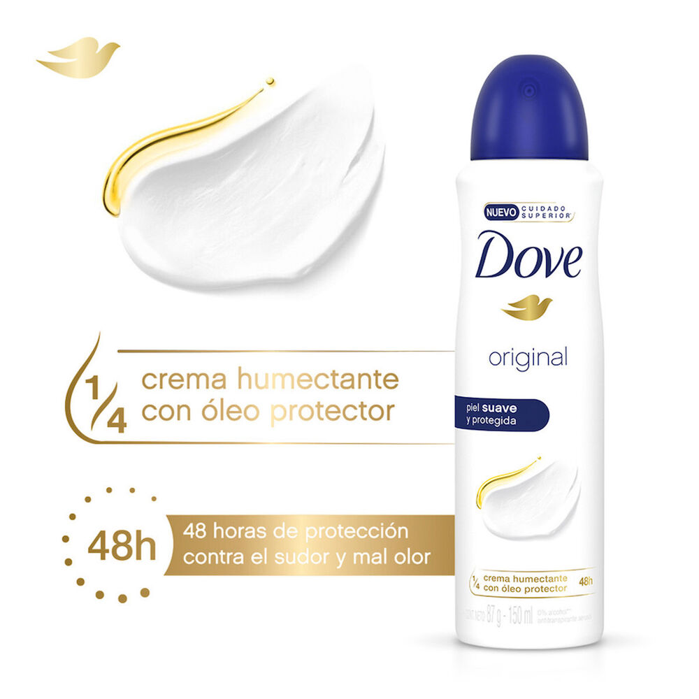 Desodorante en aerosol Dove Original para dama 150 ml image number 1