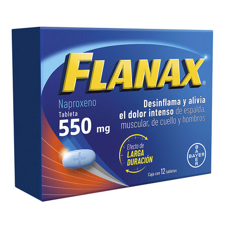 Analgésico Antiinflamatorio Flanax 550mg Desinflama y Alivia El Dolor Del Día a Día 12 tabletas image number 1