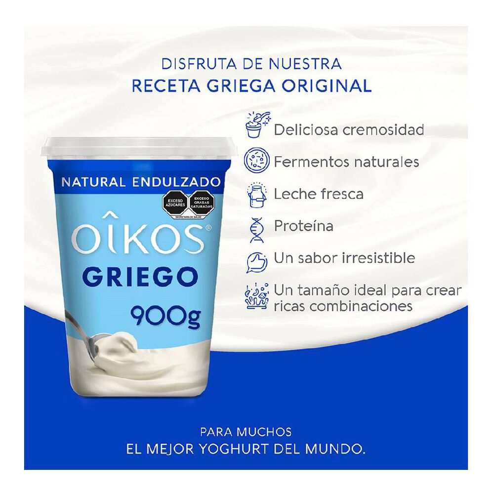 Yoghurt Oikos Griego Natural 900g image number 1