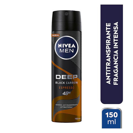 Desodorante Antibacterial Nivea Men Deep Espresso Black Carbon Spray 150 ml image number 1