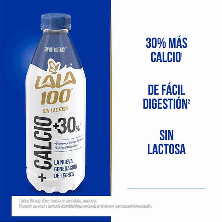 Leche Lala 100 Sin Lactosa Calcio 1 lt image number 3
