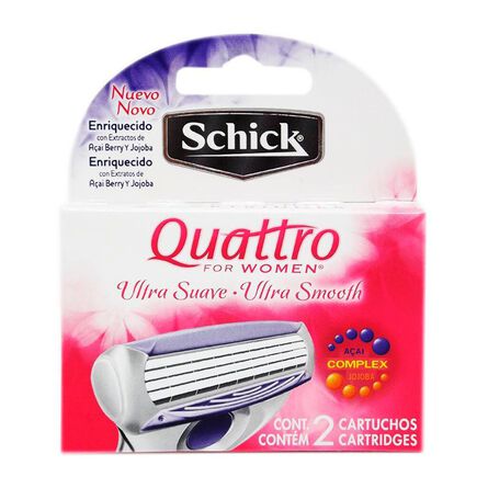 Cartucho Schick Quattro 4 Hojas para Dama 2 piezas image number 1