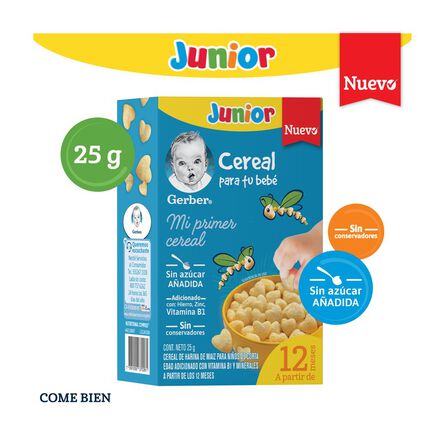 Cereal de Harina de Maiz Gerber Junior 25g image number 6