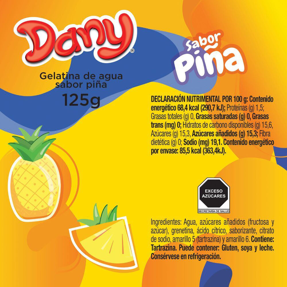 Dany Gelatina Sabor Piña 125g image number 1