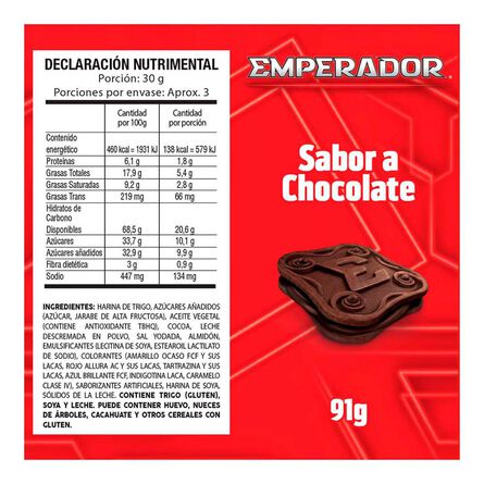Galletas Gamesa Emperador Chocolate 91 g image number 2