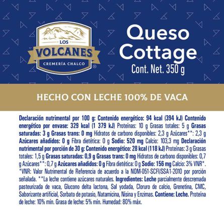 Queso Cottage Los Volcanes 330 g image number 2