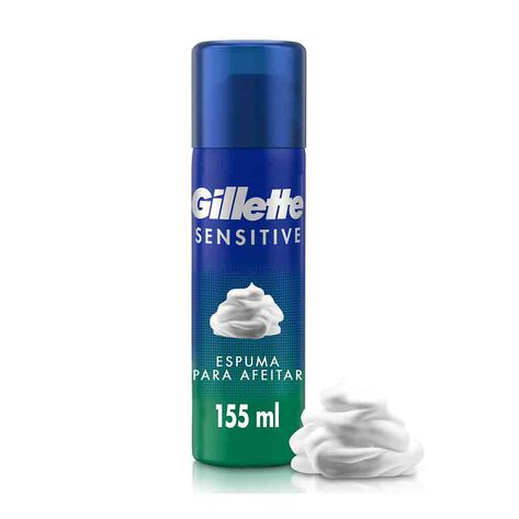Espuma para Afeitar Gillette Sensitive para Hombres con Piel Sensible, 155mL