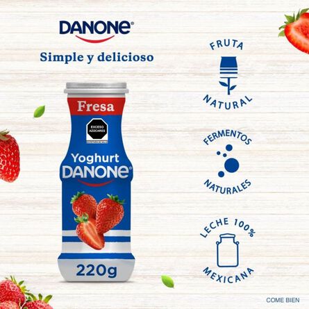 Yoghurt Danone Bebible con Fresa 6 piezas de 220 gr c/u image number 1