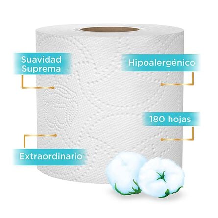 Papel Higiénico Kleenex Cottonelle Pure 12 Rollos, 180 Hojas Dobles image number 2