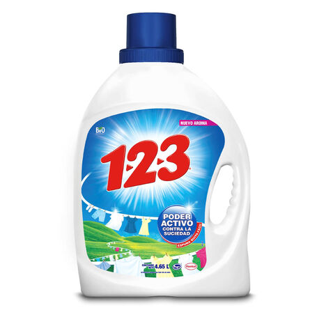 Detergente Líquido 1-2-3 para Ropa 4.65L | Soriana