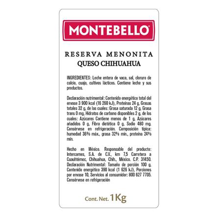 Queso Menonita Montebello Reserva 1 Kg image number 1