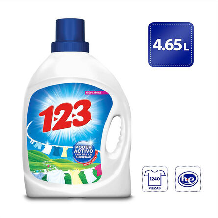 Detergente 1-2-3 para Ropa Blanca 4.65L |