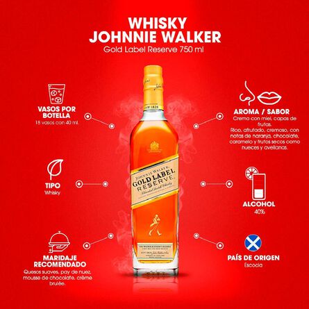 Whisky Johnnie Walker Gold Reserve 750 ml image number 4