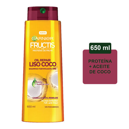 Shampoo 2 en 1 Oil Repair Liso Coco Fructis 650 ml image number 2