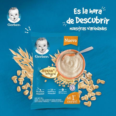 Cereal Infantil Gerber Etapa 1 Avena Integral Bolsa 200g image number 6