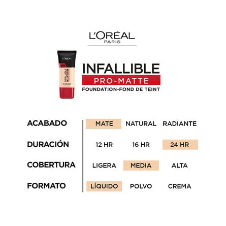 Base de Maquillaje L'Oréal Paris Infallible 24H 102 Shell Beige 30 Ml image number 4