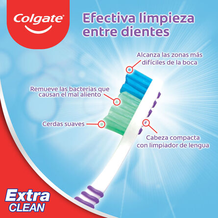 Cepillo Dental Colgate Extra Clean 3 piezas image number 3