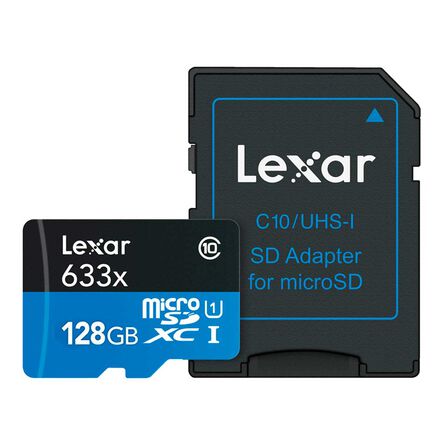Tarjeta Micro SD con Adaptador SD Lexar 128 GB