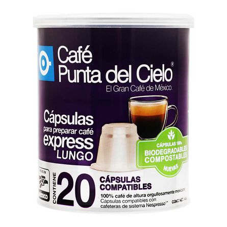 Cafe Para Cafetera Compatible Con Sistema Nespresso Punta Del Cielo 100  Gramo Lata