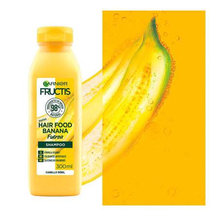 Shampoo Garnier Fructis Hair Food Banana Cabello Débil 300 ml image number 5