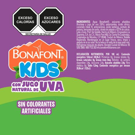 Bonafont Kids Agua Con Jugo Natural de Uva 6 Pack 300 ml image number 1
