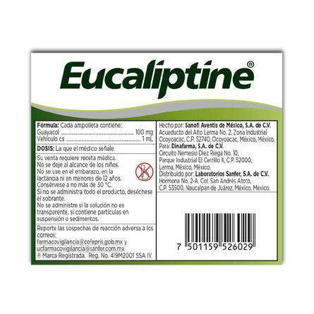 Eucaliptine 100mg Soliny 10 Pzas image number 1