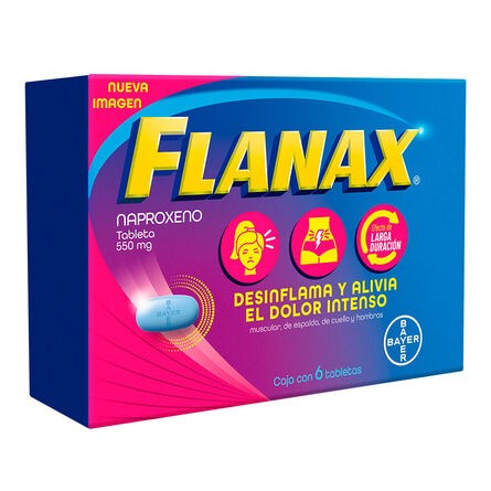 Flanax 550 mg Naproxeno 6 Tabletas image number 2