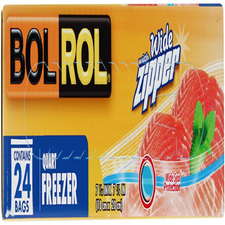 Bolsa Para Congelar Alimentos Con Zipper Grueso Bol Rol 18cm X 20cm Caja con 24 pzas image number 1