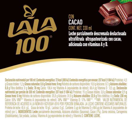 Leche Lala 100 Cacao 330 ml image number 1