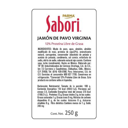 Jamón Virginia de Pavo Sabori 250 Gr image number 1