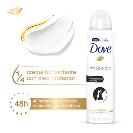 Desodorante en aerosol Dove Invisible Dry para dama 150 ml image number 1