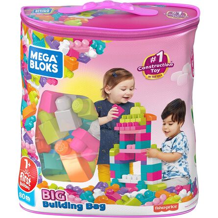 Mega Bloks Gran Bolsa para Construir First Builders Rosa image number 1