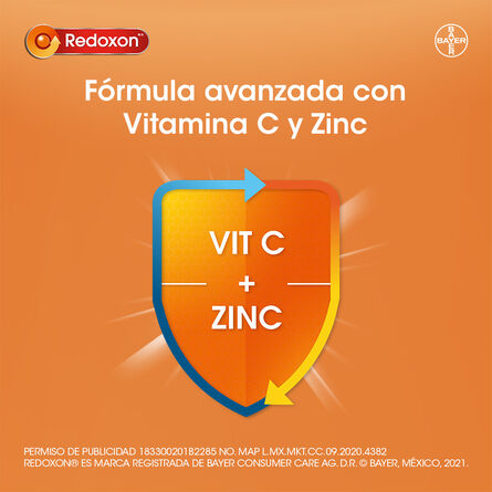 Vitamina C + Zinc Redoxon Plus 10 Tabletas Efervescentes image number 1