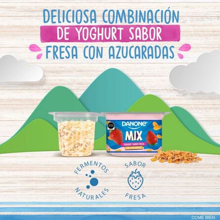 Yoghurt Danone Mix Sabor Fresa con Cereal Azucarado 143g image number 1