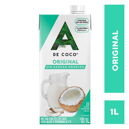 Néctar con 25% de coco Original A de Coco 1 Litro image number 4